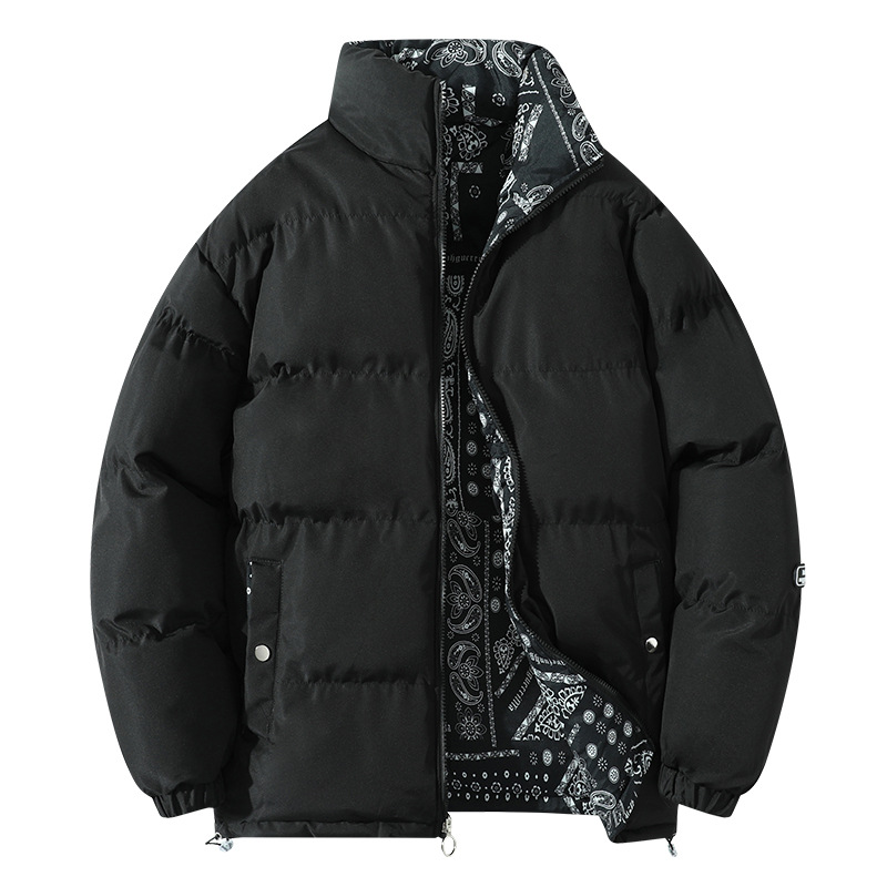 Abiti imbottiti in cotone double face per uomo e donna, giacca imbottita in cotone con collo alto per coppie_voghion.com