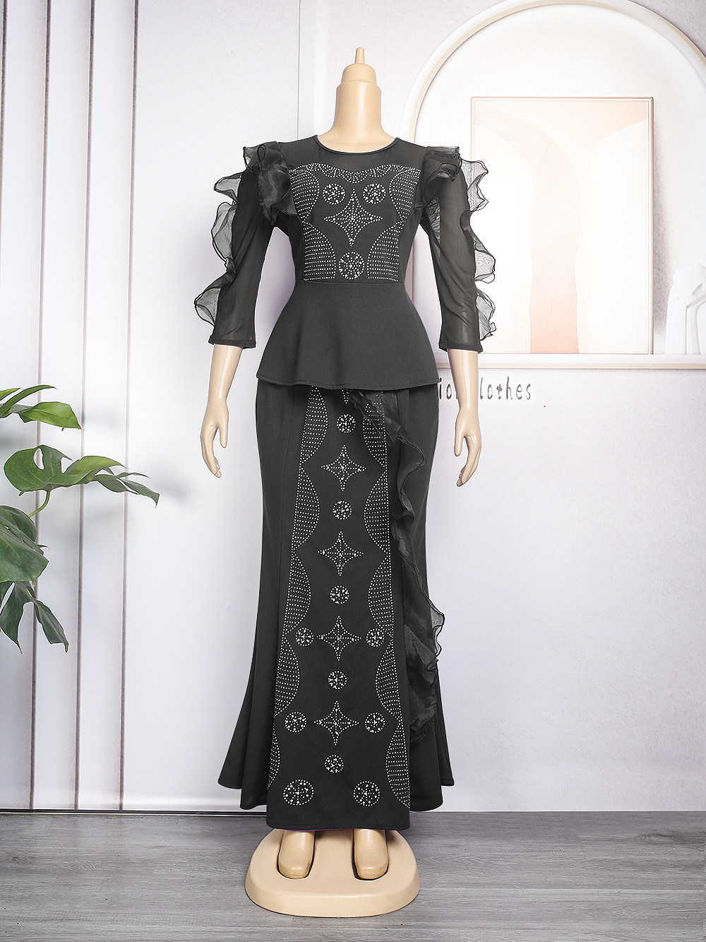 Vêtements pour femmes vêtements privés célébrité robe slim deux pièces haut jupe_voghion.com
