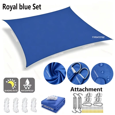 Avtomobil yan çətirləri – outdoor canopy four-corner sail, garden - royal-blue-plus-accessories-2x2m