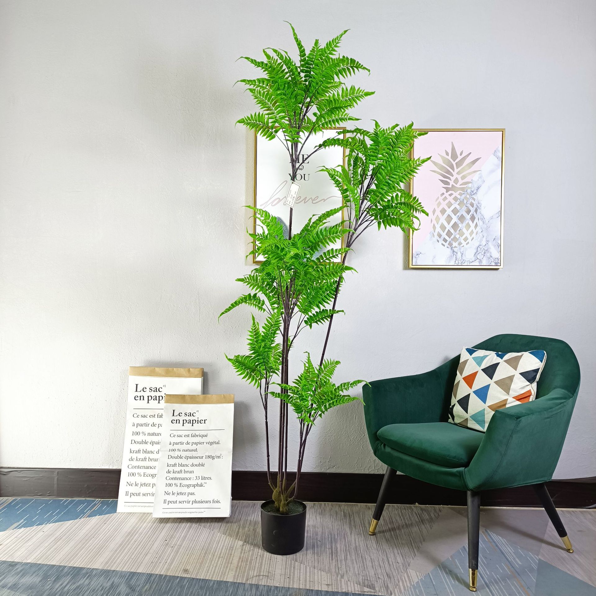 Helecho persa artificial, helecho persa artificial, helecho persa artificial, helecho falso artificial, helecho persa en maceta