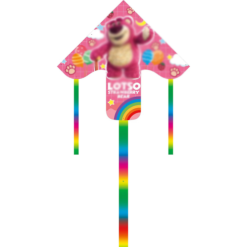 儿童卡通风筝多尾长尾三角彩虹鱼竿风筝易飞潍坊厂家风筝地摊批发