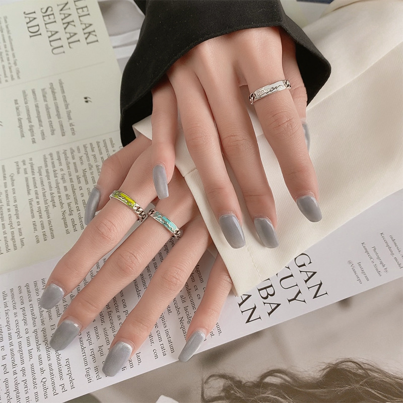 Fashionable design elegant retro ring with letters hip-hop style