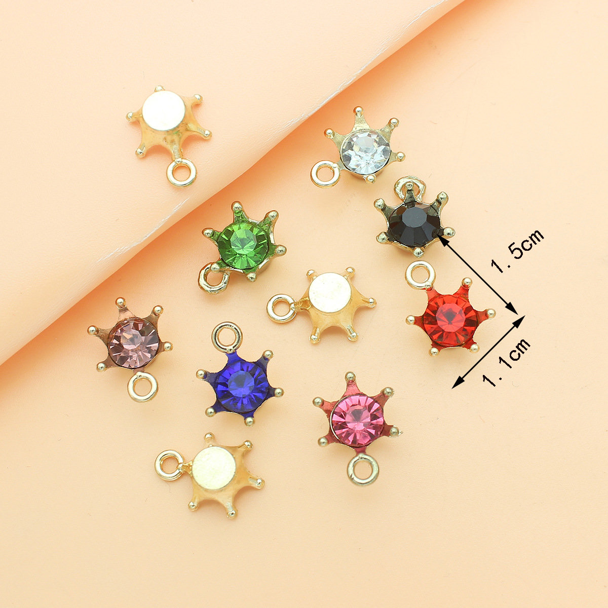 Zircon Inlay Material 10 PCS/Package 11 * 15mm Alloy Zircon Geometric Pendant