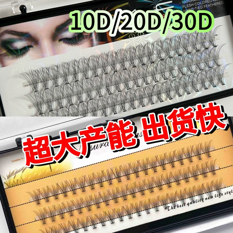 Оптовая продажа пугалов накладные ресницы 0.1-10 10 однокластерных привитых D0720D30D горячего плавления волос натурального сегмента
