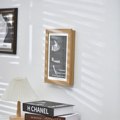 ins風新款創意 兒童畫作DIY收納盒A4木質相框跨境 亞馬遜畫框批發