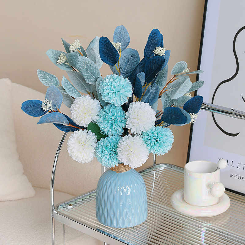 Nordic Creative Ceramic Vase Ornaments Home Living Room Dried Flowers Flower Arranging Dining Table Decorations Office Desktop Decoration