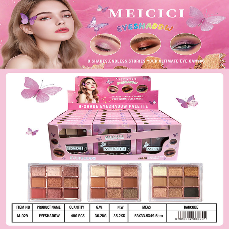 Nuevo comercio exterior transfronterizo mejora blush nueve colores perla mate multicolor bandeja de sombra de ojos en stock al por mayor EYE SHADOW
