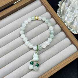 天山翠绿玛瑙翡翠葫芦爆款小众高级轻奢高档小红书同款手链手串