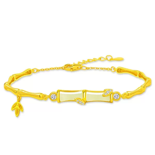2025 New Model with Bamboo and Hetian Jade Bracelet for Women, Niche Design Bamboo Bracelet, Accessible Luxury Gift for Girlfriend