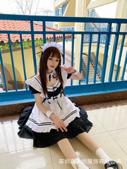 日系黑白色女僕裝女裝大佬日常蘿莉女傭可愛lolita連衣裙大碼cos