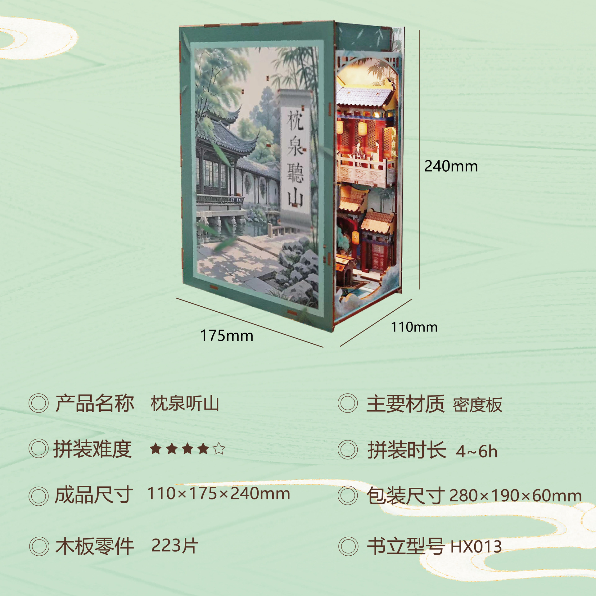 Casa Mágica Emergente de Madera DIY de Alicia en el País de las Maravillas, Rompecabezas de Bloques de Construcción, Modelo de Ensamblaje, Juguete Decorativo