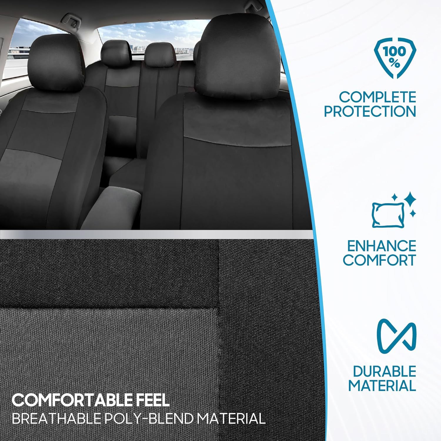 New Style Zipper-Fastened Flat-Panel Car Seat Cover for Export, Suitable for All Seasons, Customizable by Manufacturer