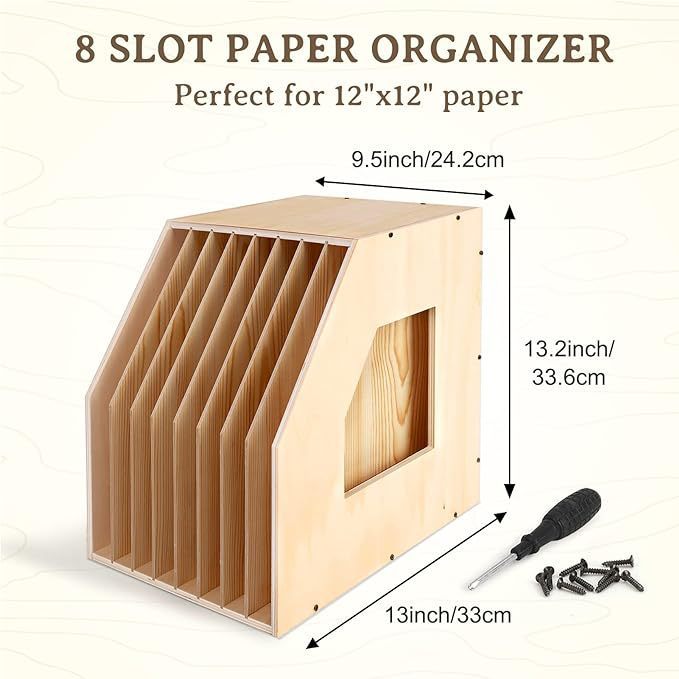 Wooden storage system for documents