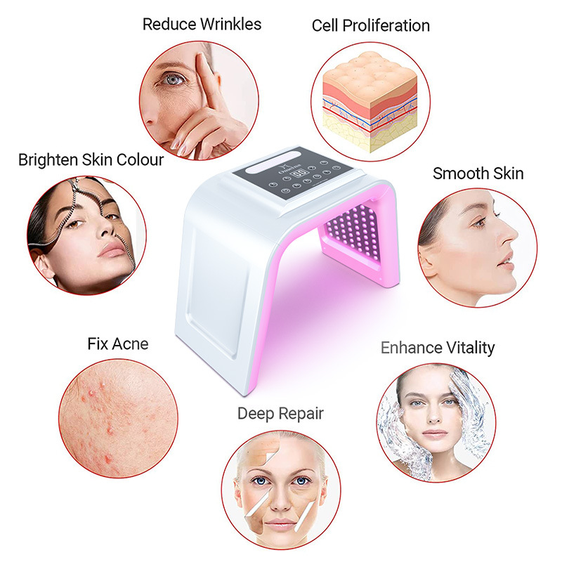 Espectrómetro Nano de siete colores LED instrumento de belleza rojo azul máscara de luz fotón instrumento de rejuvenecimiento de la piel salón de belleza hogar