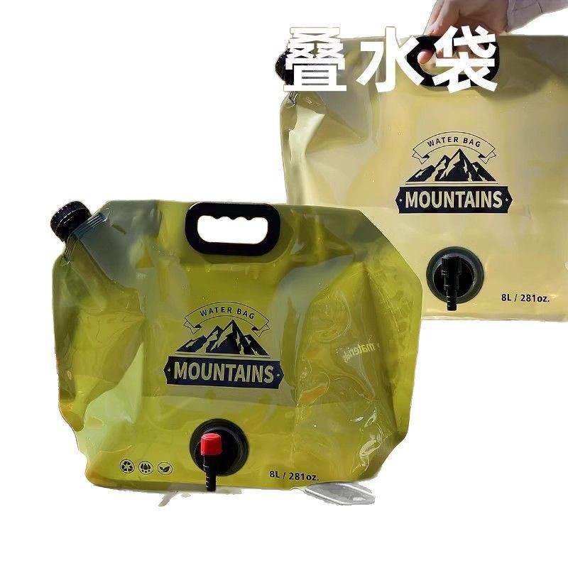 Bolsa de almacenamiento de agua al aire libre de gran capacidad con grifo bolsa de agua de plástico engrosada coche camping barbacoa cubo portátil plegable