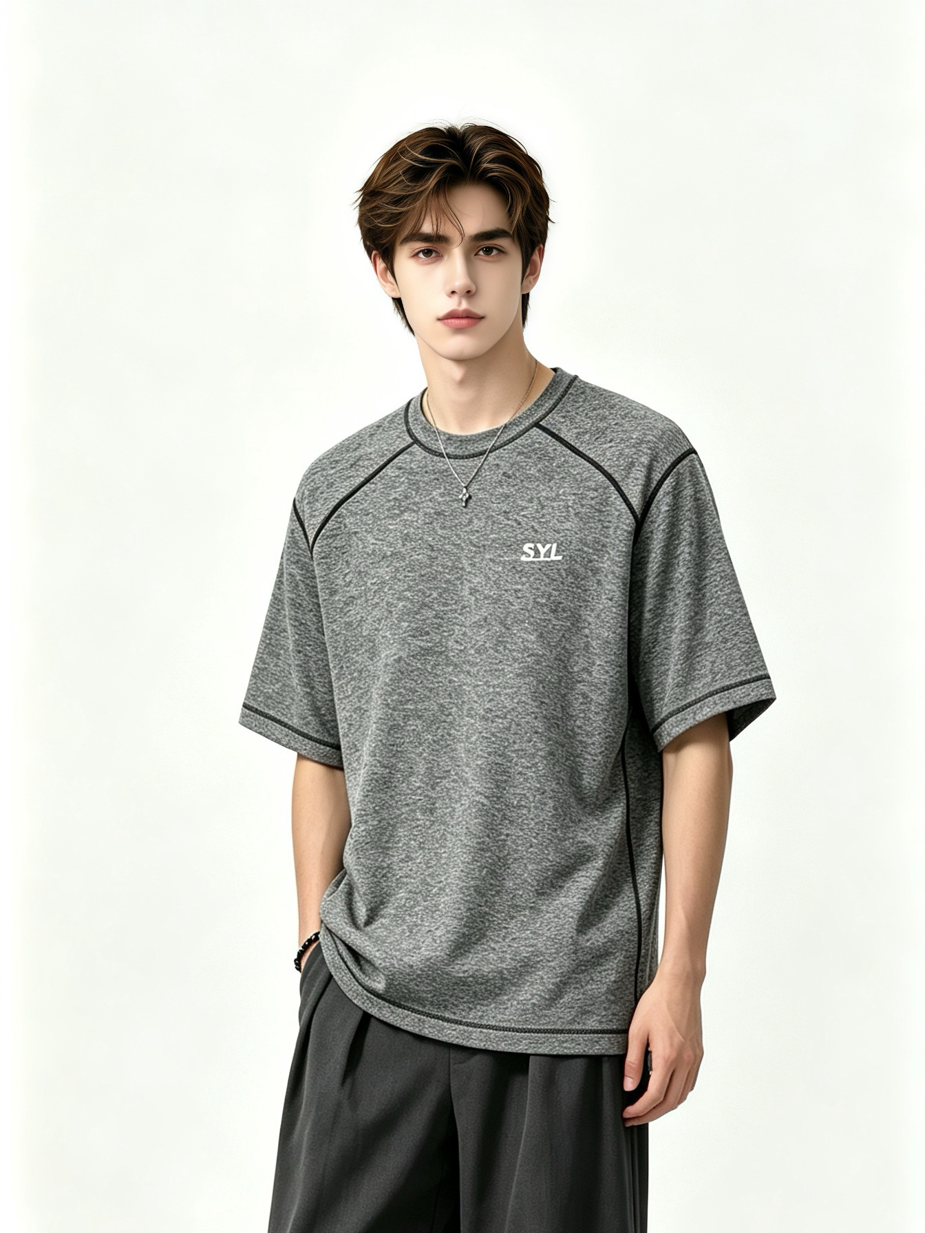 Playera Deportiva de Secado Rápido para Hombre Poliéster y Licra Secado rápido, Transpirable para senderismo y deportes
