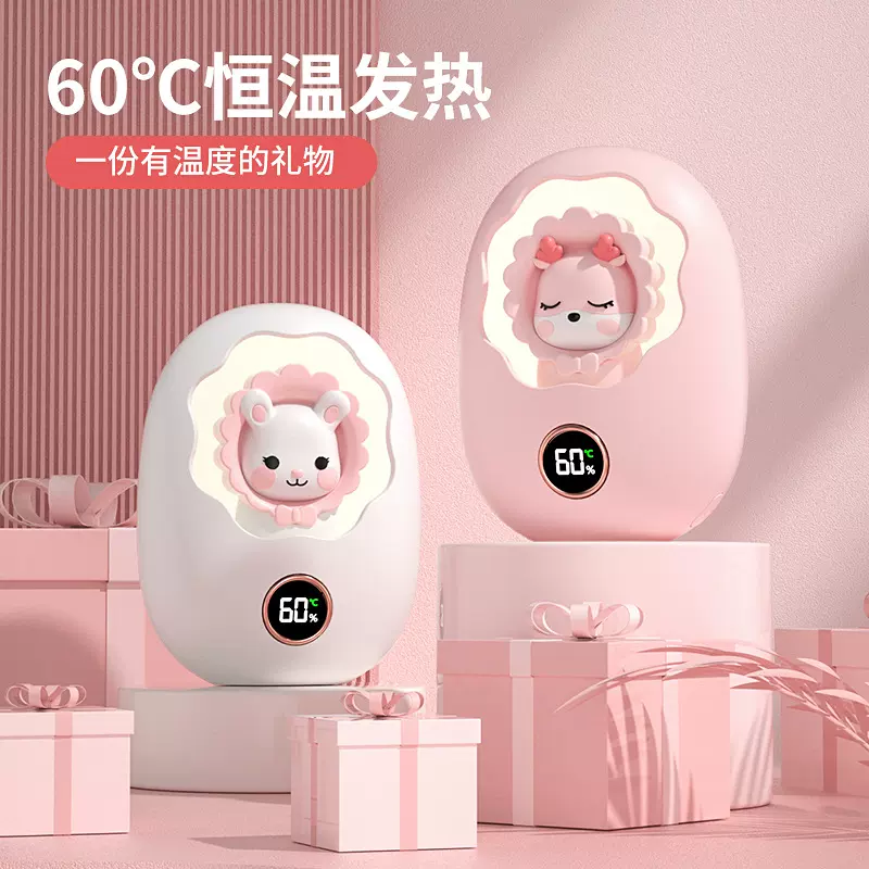 新款暖手宝二合一女生便携式夜灯暖宝宝充电式取暖热水袋