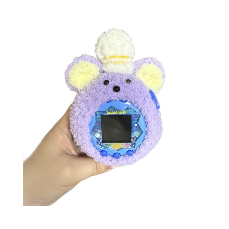 Finished Product 25 New Tamagotchi Chinese Version Paradise Handmade Crocheted Mouse King Wool Plush Protective Cover
