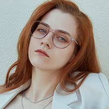 新款防蓝光平光镜TR90眼镜框圆框平光无度数平镜抗蓝光批发8316