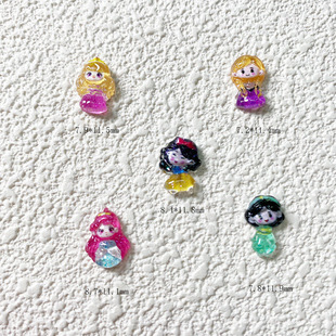 Princess Elsa Transparent DIY Cartoon Princess Resin Accessories Mobile Phone Case Hairpin Shoe Buckle Water Cup Kidsren's Hair Accessories Stickers