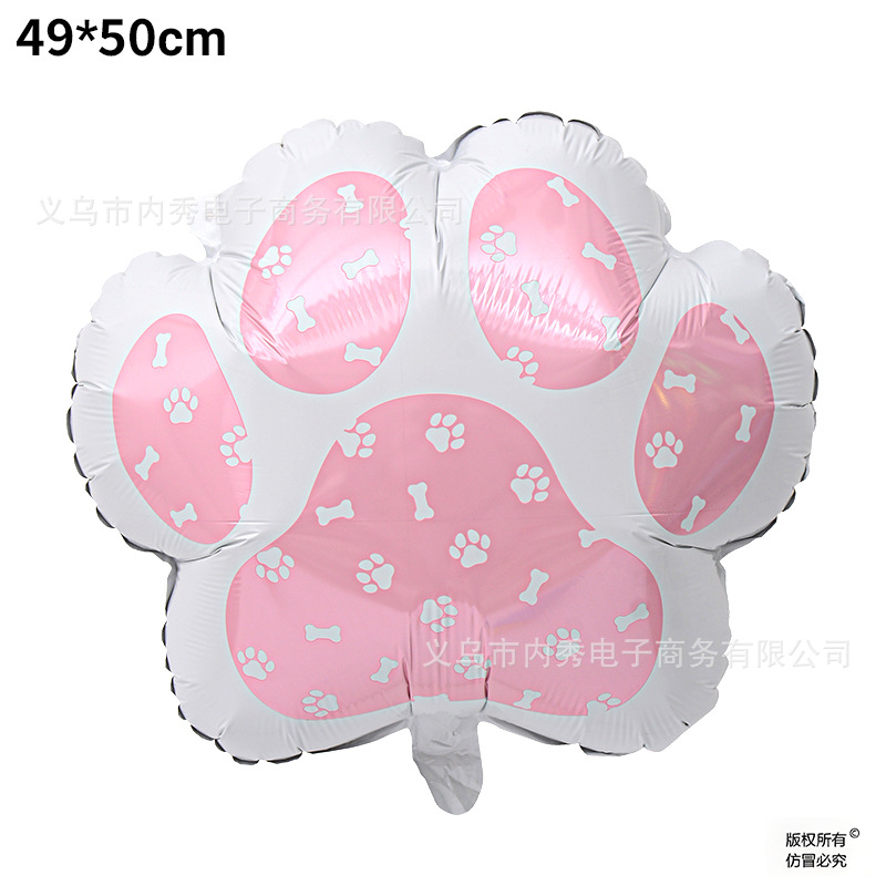 Amazon nuevo globo para cachorro de dibujos animados huella de perro película de aluminio palma de perro hueso de perro lindo tema de mascota globo de fiesta