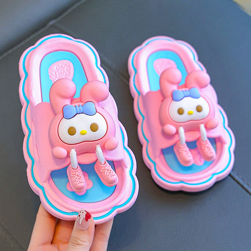 2024 новые детские тапочки для девочек детские тапочки носить модные двухцветные летние девочки родители-родители противоскользящие сандалии