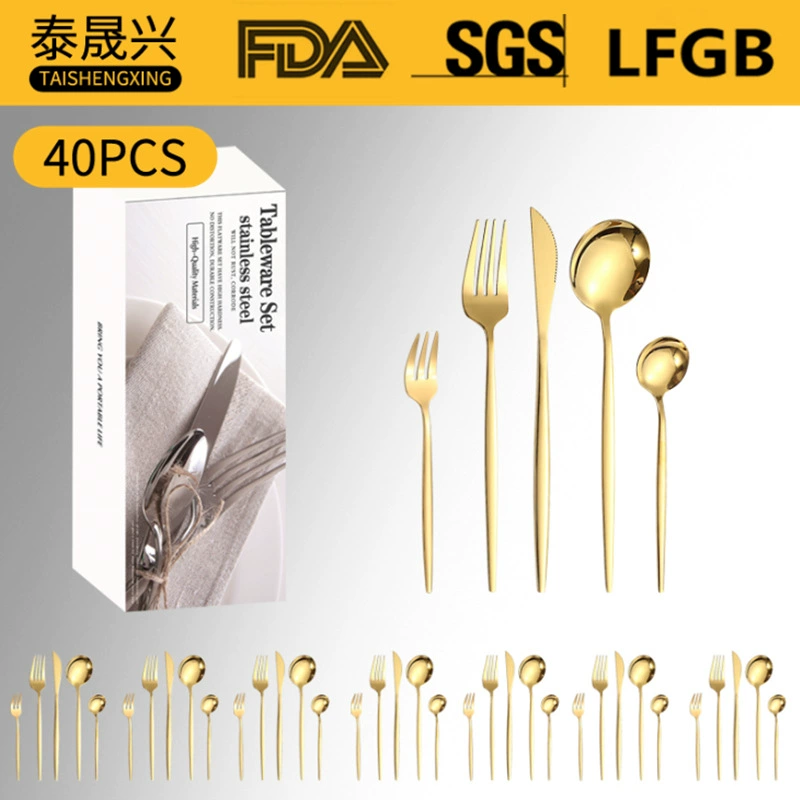Tableware stainless steel, set, Amazon, 40 pieces