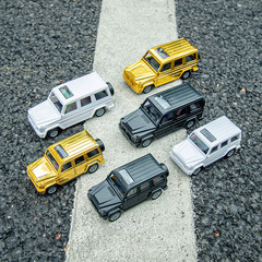 Boy's birthday party Mercedes-Benz off-road car cake decoration, simulated plastic G-Class off-road car toy decoration wholesale