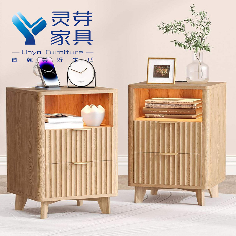 Mesita de noche personalizada transfronteriza con luces LED, recargable, pequeña, sencilla, moderna, para el hogar