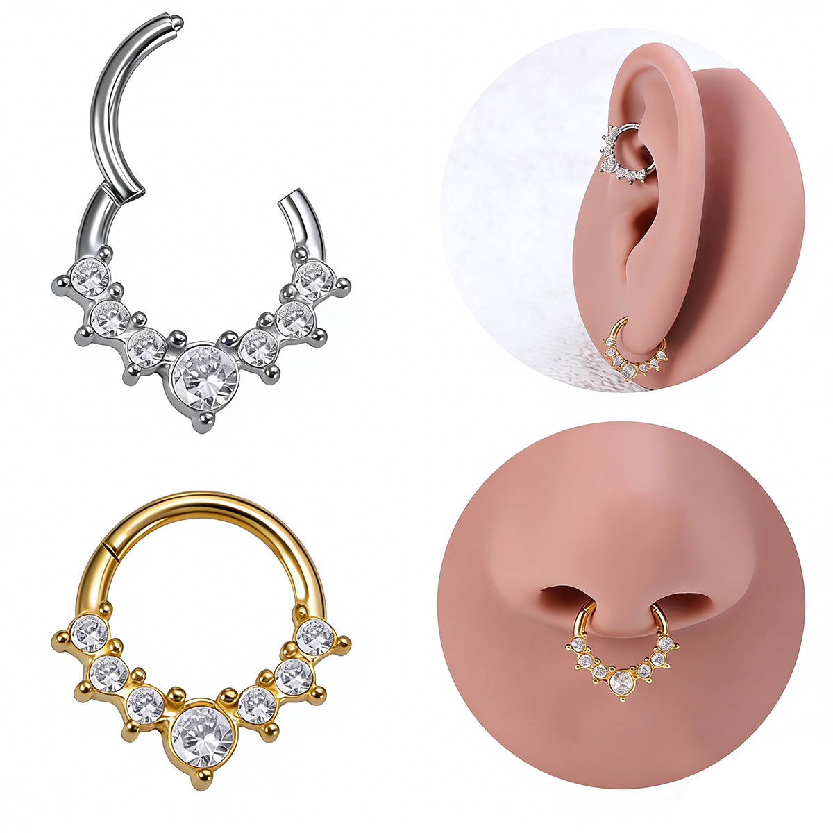 fashionable hinge with zircon