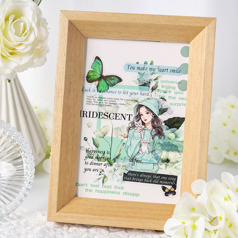 Daisies de poesía transparente impermeable mascota pegatinas de cuentas de mano bolsas diy diario de cuentas de mano materiales decorativos pegatinas retrógradas