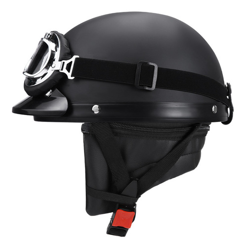 Helmet for Men and Women Electric Bikes Winter Retro Light and Portable Four Seasons Leather Helmets Couples Electric Scooter Safety Helmets with Warm Protection Half Helmets