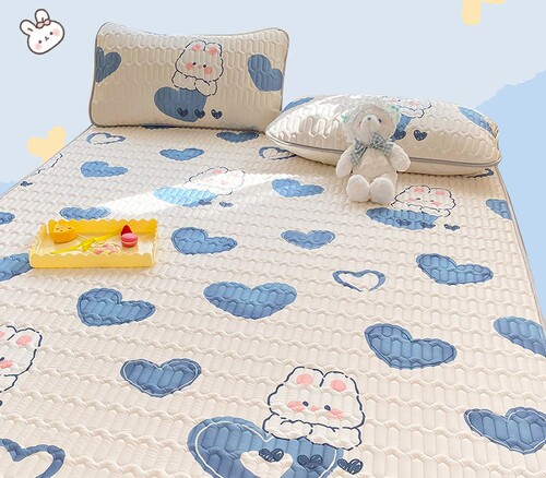 Summer ice silk latex mat three-piece set folding soft mat dormitory student single air-conditioned mat washable home use