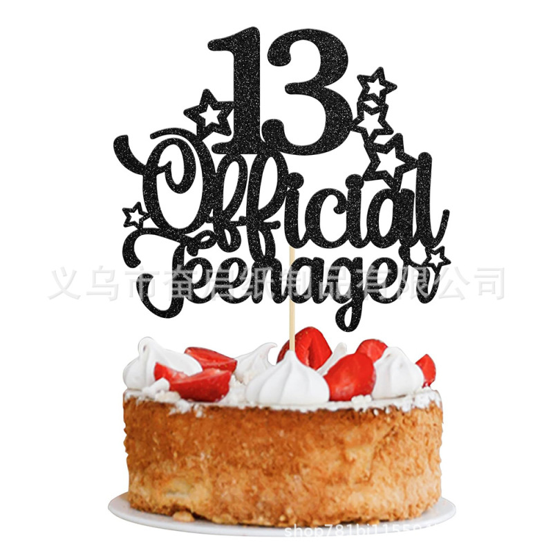 アマゾンの人気公式青少年13歳の誕生日ケーキの大挿し札は13歳の誕生日パーティーのテーマを飾ります。|undefined