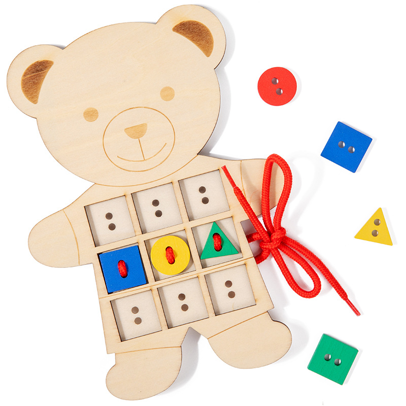 Cross-border CE CPC oso botones emparejados cuerda bordado forma de color cognitivo juegos de iluminación de la educación temprana image 4