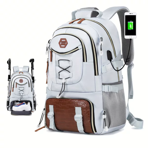 Cross-Border New Model Oxford Cloth Backpack, Sports and Leisure Large-Capacity Travel Bag with Independent Shoe Compartment, Mountaineering Bag