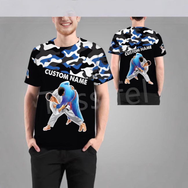 2025 Summer Men's Fashion Judo 3D Printed T-Shirt Street Casual Sports Fitness Martial Arts New Round Neck Short Sleeve