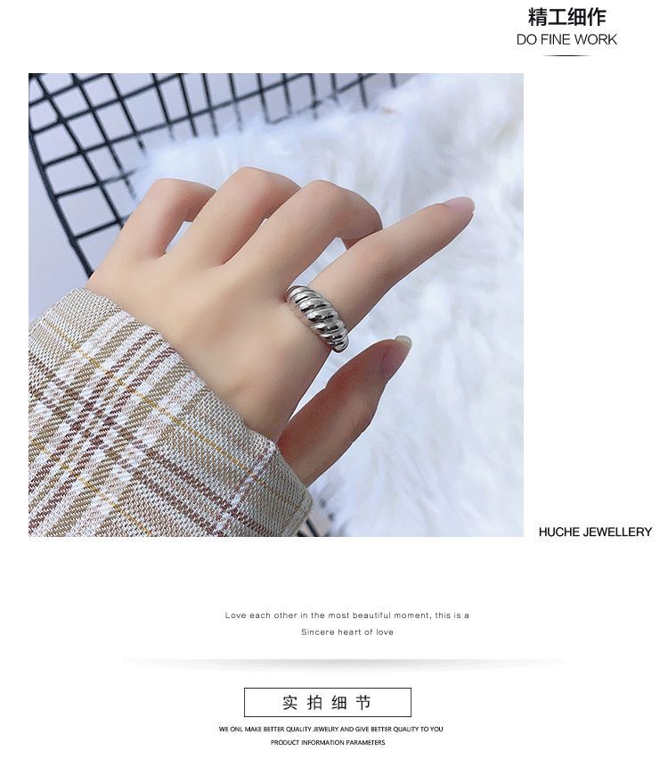 New Twill Ring Design Croissant Fashion Wild Open Ring display picture 8