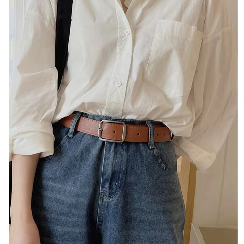 New Korean-style unisex men's belt with needle buckle decoration jeans, casual versatile trendy men's and women's belt wholesale