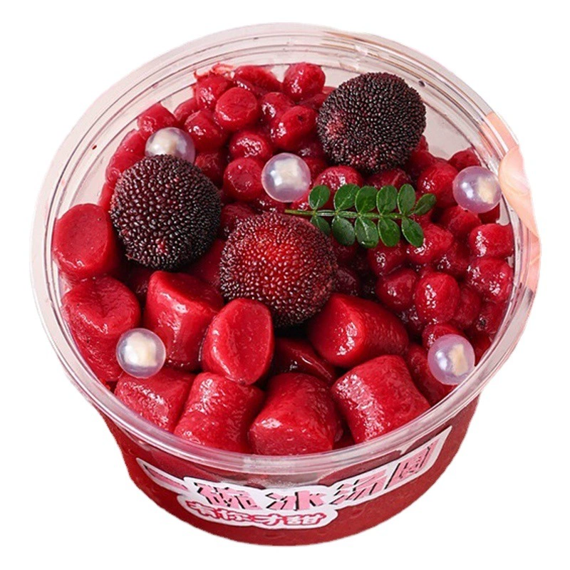 Модные шарики из ледяного клейкого риса с ягодами морозника, материалы для уличных ларей, ледяное желе, шарики из зеленого таро с манго, фруктовые пельмени, упаковка