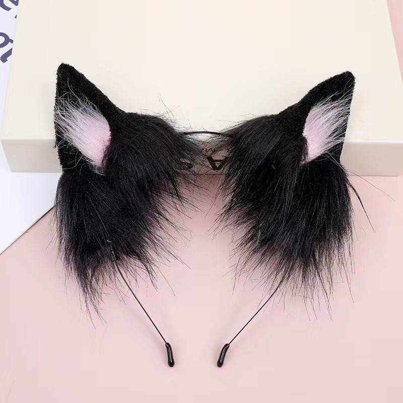 Dos dimensiones Lolita correa de cabello chica gato oreja clip de cabello cómic cosplay Lolita criada correa de cabello