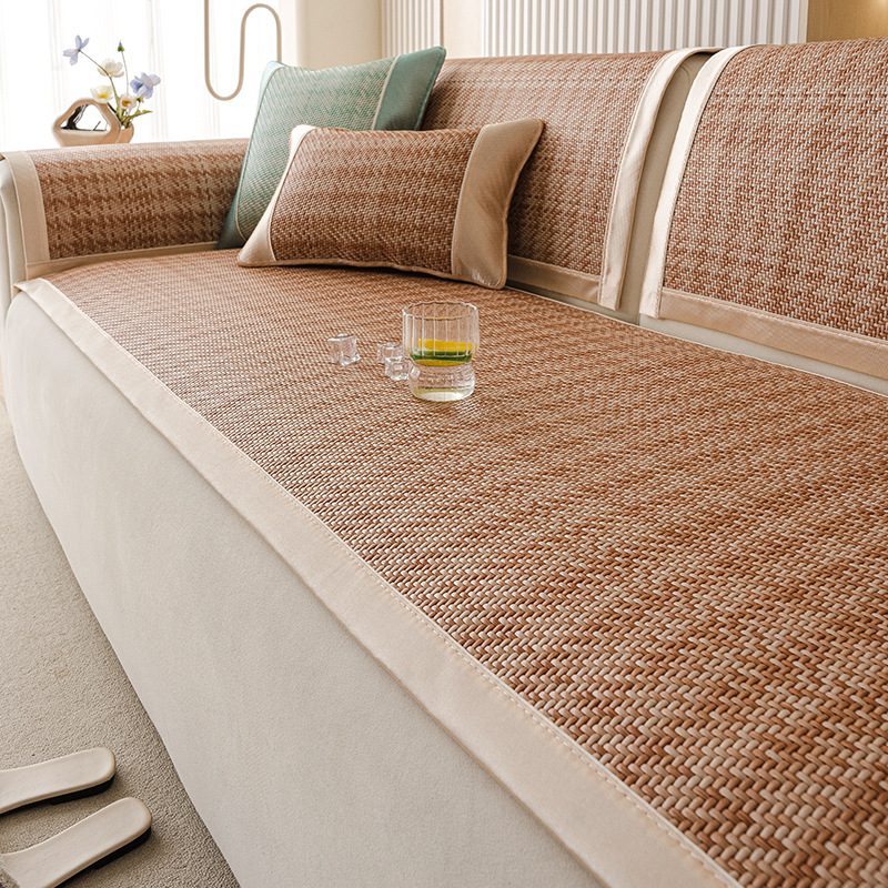 Nuevo cojín de sofá de ratán chino 2025 nuevo sofá de madera maciza de verano cojín de cojín de cojín de cojín de verano antideslizante de seda de hielo