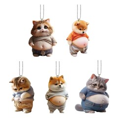 国境を越えた新型アクリル2d平面かわいい猫の車載装飾ストラップ装飾創意キーホルダー