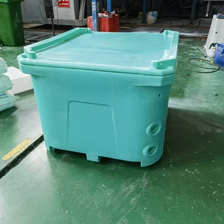 滚塑1000L食品保温箱出海捕捞水产生蚝浸泡搅拌桶异形加工