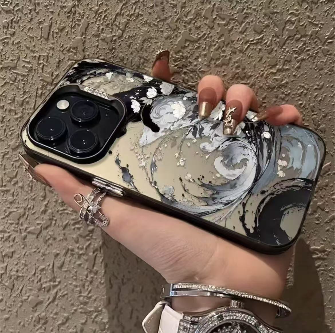 Nuevas olas europeas y americanas para iPhone 16 funda para teléfono móvil Apple 15promax/14 comercio exterior 13pro12 personalidad