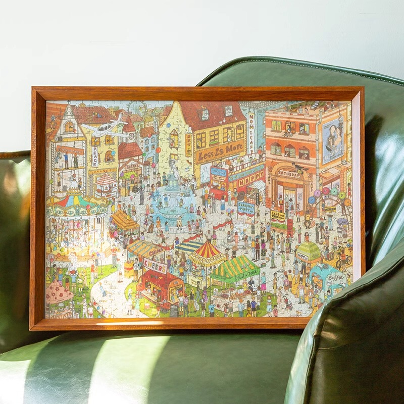 Solid wood puzzle frame 1000 507075 photo frame wall 500 mounted large picture frame 300 frame wholesale 4K8