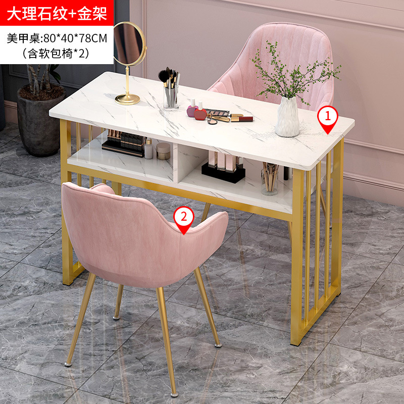 Neta de la moda rojo mesa de uñas y silla traje simple oferta especial Mesa de salón de uñas económico japonés individual mesa de uñas Doble