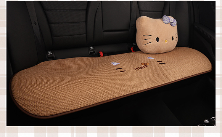 Car Seat Cushion for All Seasons, Side-Mounted, Reverse-Wrapped Kt Summer Cushion, Breathable, Non-Slip, Cartoon Seat Cushion, Five-Seater Car Seat Cover