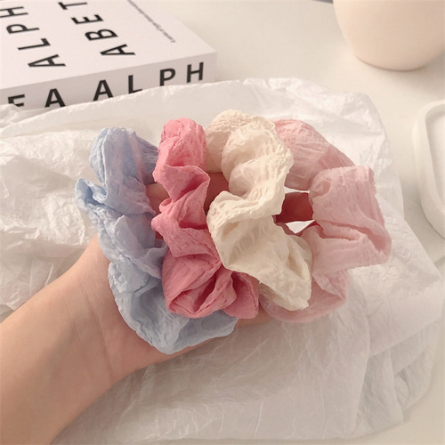 Cream-colored ball hair tie Korean style Instagram fat intestine hair tie new rubber band hair accessory for women