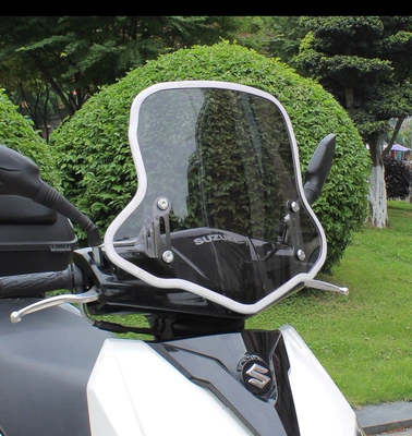 Motorcycle front windshield: windshield, high-definition transparent - white-wrapping-strip-note-that-it-is-a-single-wrapping-strip
